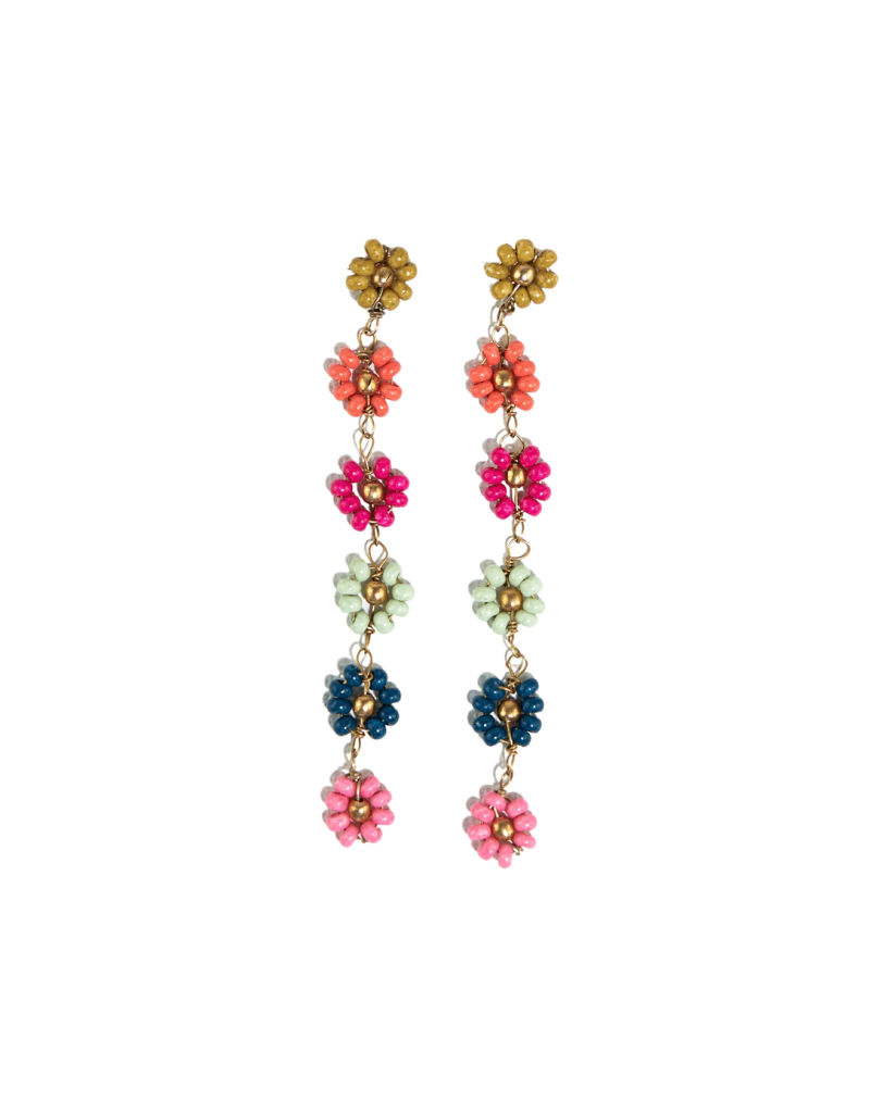 Ink + Alloy Amanda Multi Color Flower Earrings