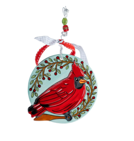 Glory Haus Cardinal Wreath Flat Ornament