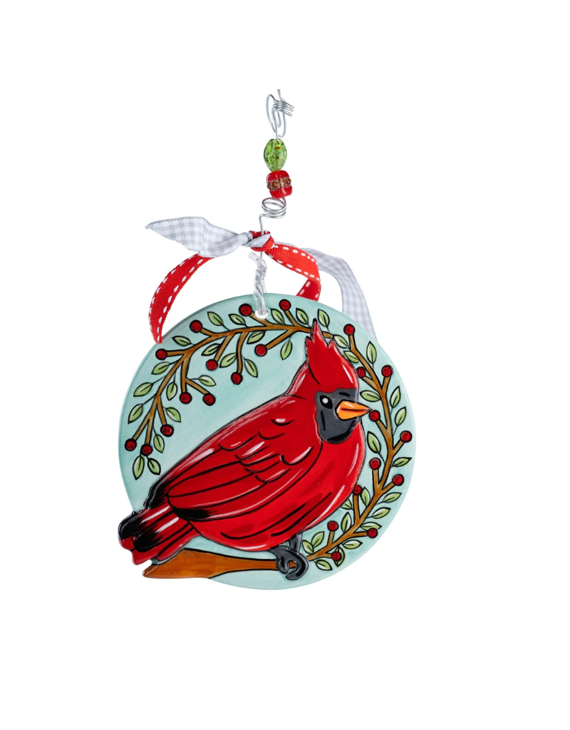 Glory Haus Cardinal Wreath Flat Ornament