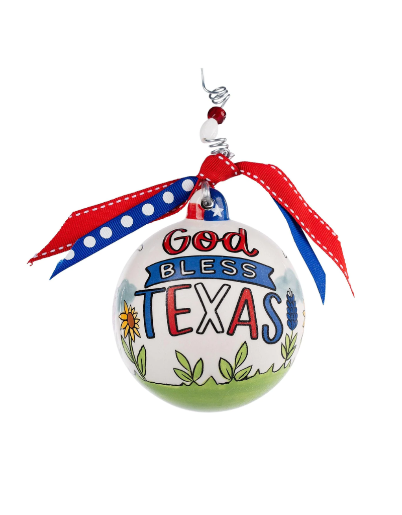 Glory Haus Longhorn God Bless Texas Ornament