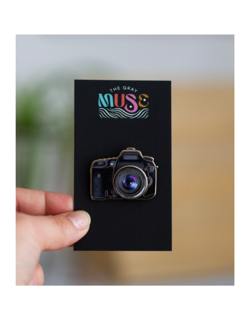 The Gray Muse Interactive Camera Pin