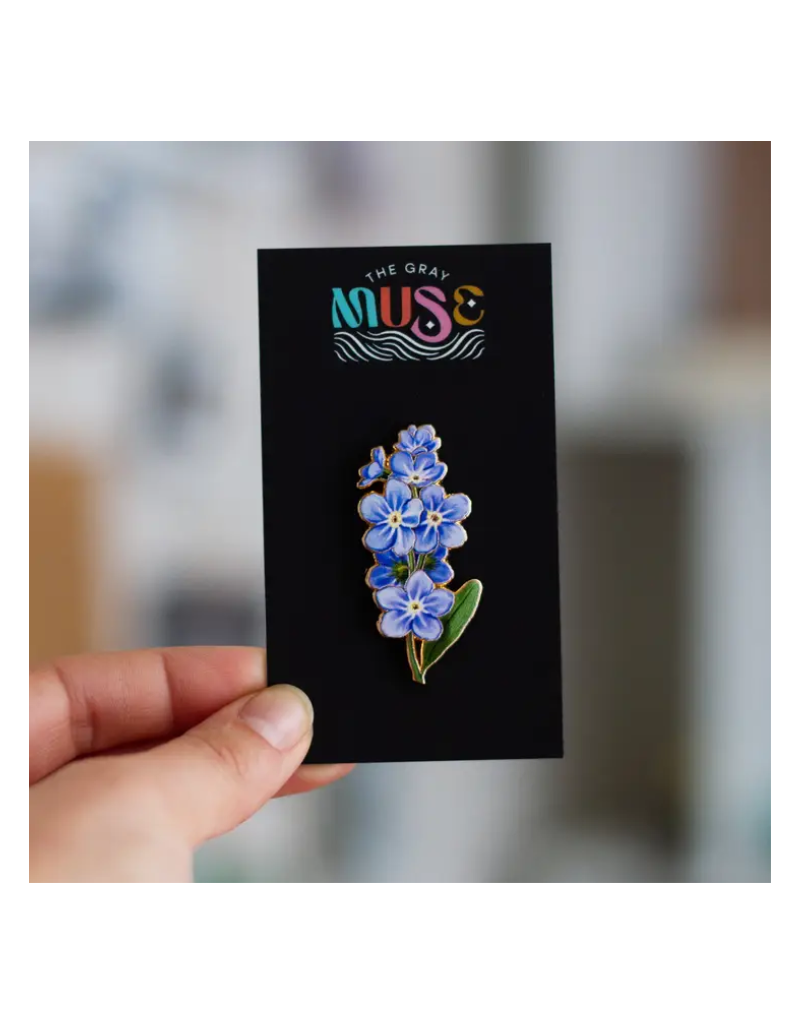 The Gray Muse Forget-Me-Not Enamel Pin
