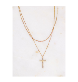 Royal Standard Pearl Cross Layered Necklace