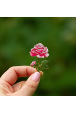 The Gray Muse Pink Rose Enamel Pin