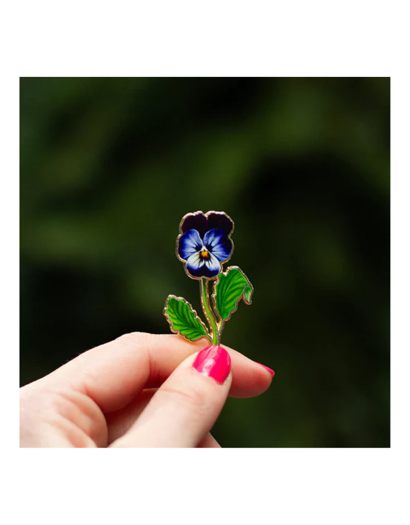 The Gray Muse Pansy Enamel Pin