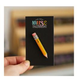 The Gray Muse Yellow Pencil Enamel Pin