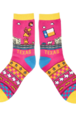 Texas Kids Socks Pink and Yellow