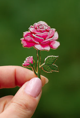 The Gray Muse Pink Rose Enamel Pin
