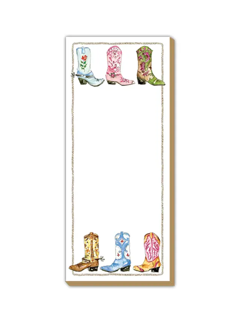 Rosanne Beck Collections Colorful Cowboy Boots Skinny Notepad
