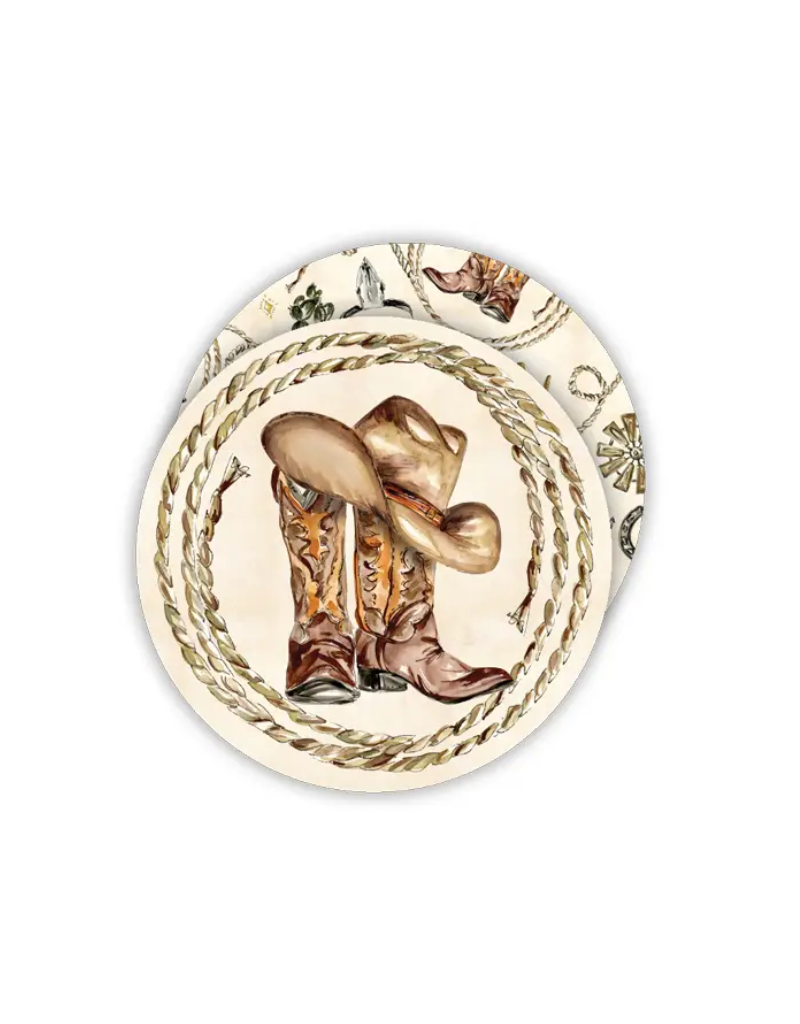 Rosanne Beck Collections Coaster Western Boot and Hat