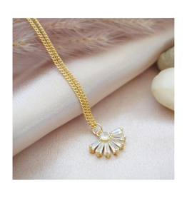 YSM Designs Evelyn Fan Crystal Necklace