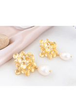 YSM Designs Alice Floral Pearl Earring