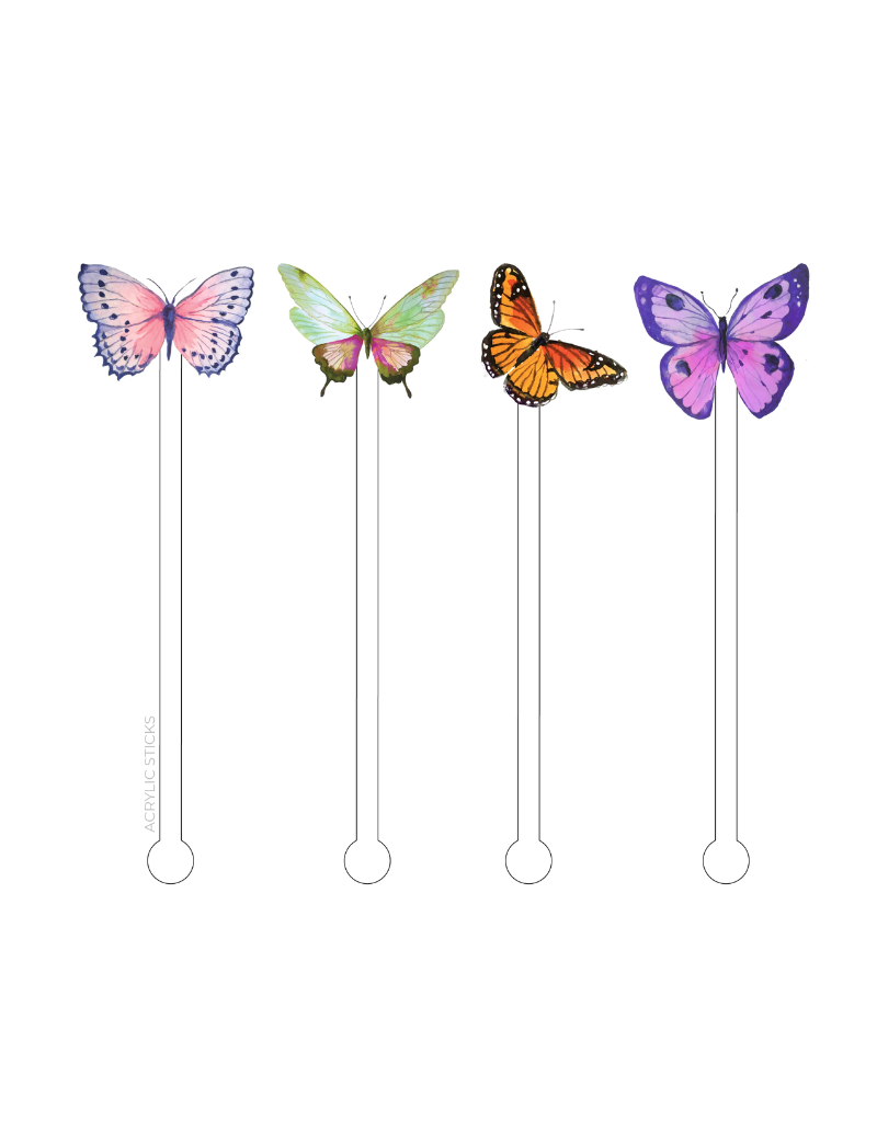 Acrylic Sticks SALE Butterflies Acrylic Stir Sticks