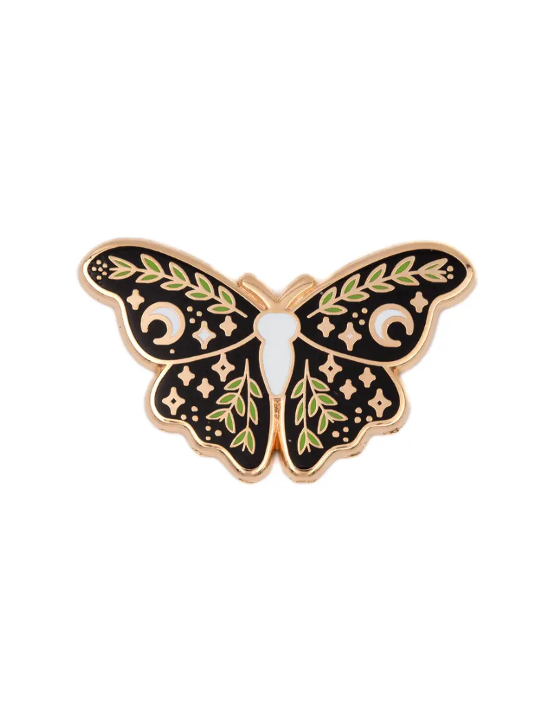 These Are Things Lunar Floral Moth Enamel Pin