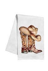 Rosanne Beck Collections Cowboy Boots and Hat Towel