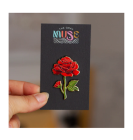 The Gray Muse Red Rose Enamel Pin