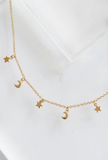 The Land of Salt Star and Moon Choker Necklace