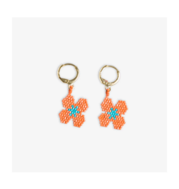 Ink + Alloy Blossom 4 Petal Coral Earrings