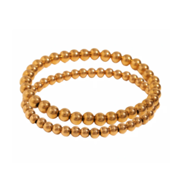 HJaneJewels M/L Gold Beaded Bracelet Stack