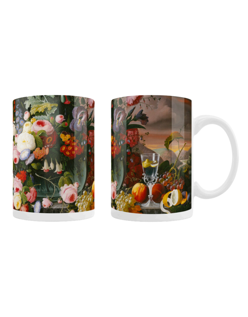 Still Life of Flowers and Fruit Mug