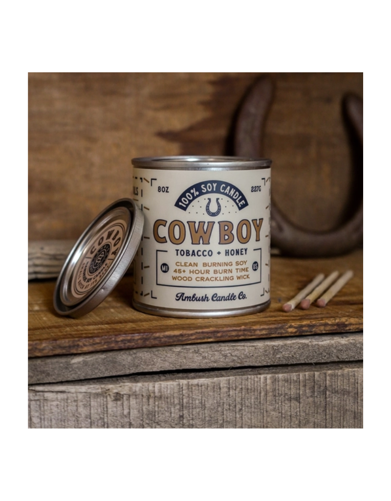 Ambush Candle Co. Cowboy | Tobacco + Honey 8oz Soy Candle