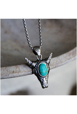 Sowell Jewelry Cow Skull Turquoise Necklace