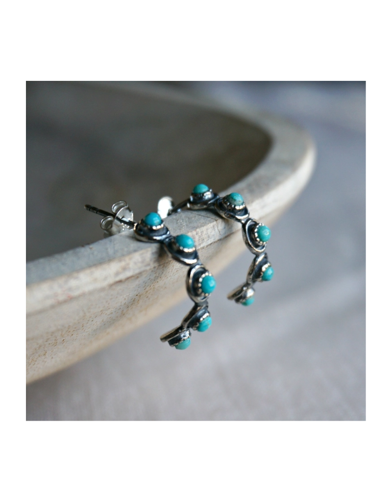 Sowell Jewelry Sam Turquoise Hoop Earrings