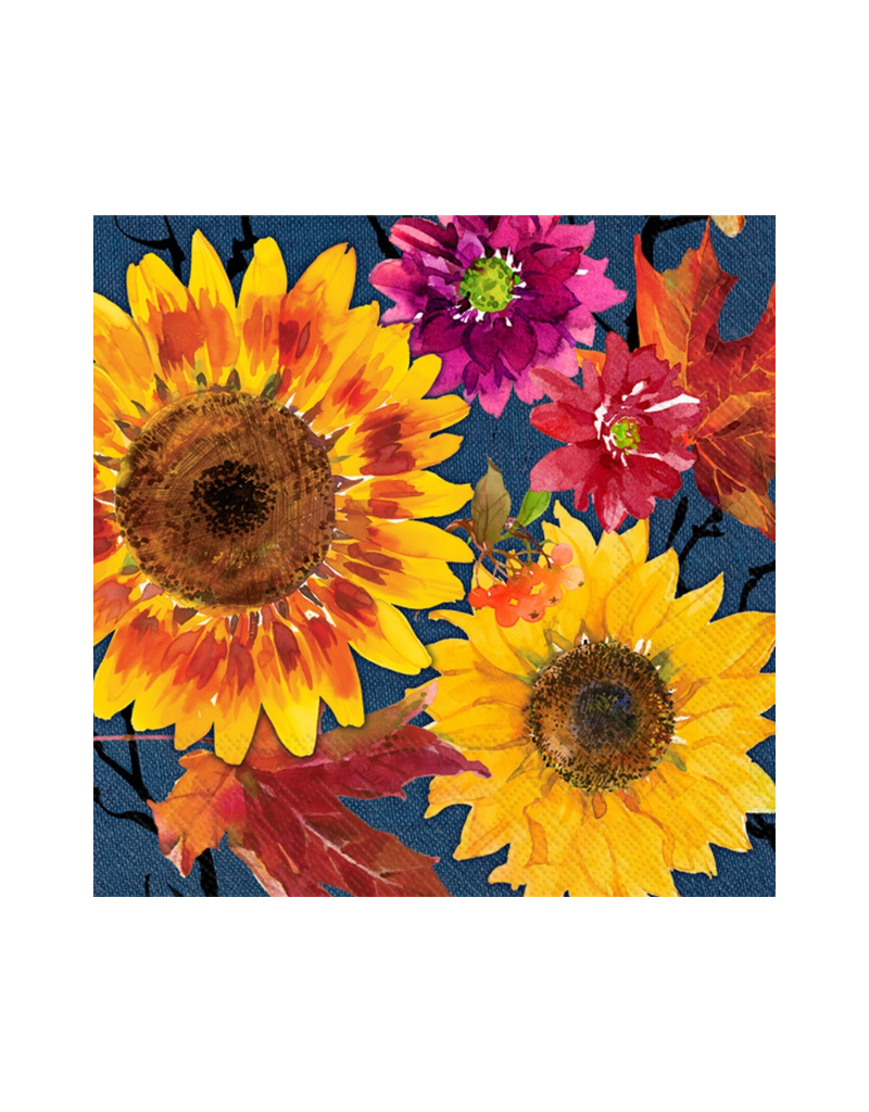 Boston International Fall Flowers Paper Cocktail Napkins