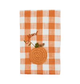 Mudpie Blessed Crochet Pumpkin Towel