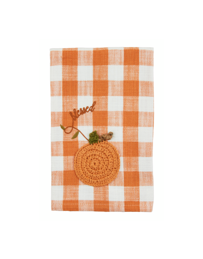 Mudpie SALE Blessed Crochet Pumpkin Towel