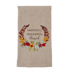 Mudpie Thankful French Knot Towel