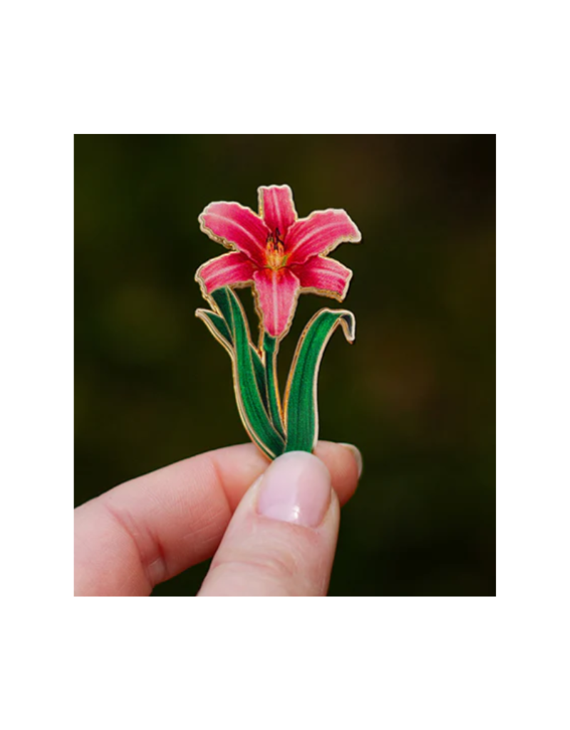 The Gray Muse Daylily Enamel Pin