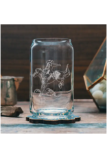 Benoit's Design Co. Etched Cowboy Beer Can Drinking Glass