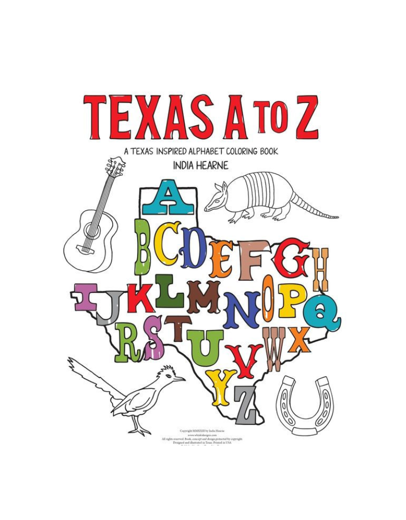Great Texas Line Press Texas A to Z Coloring Book
