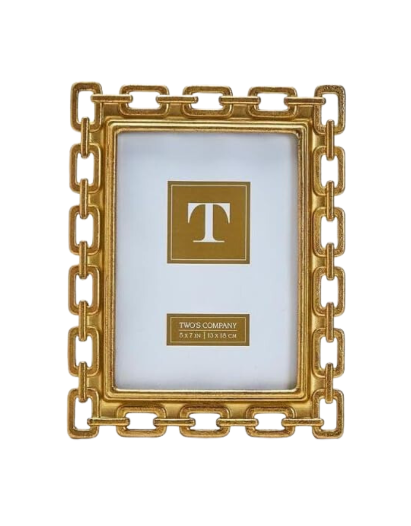 Two's Company Gold Chain 5x7 Frame