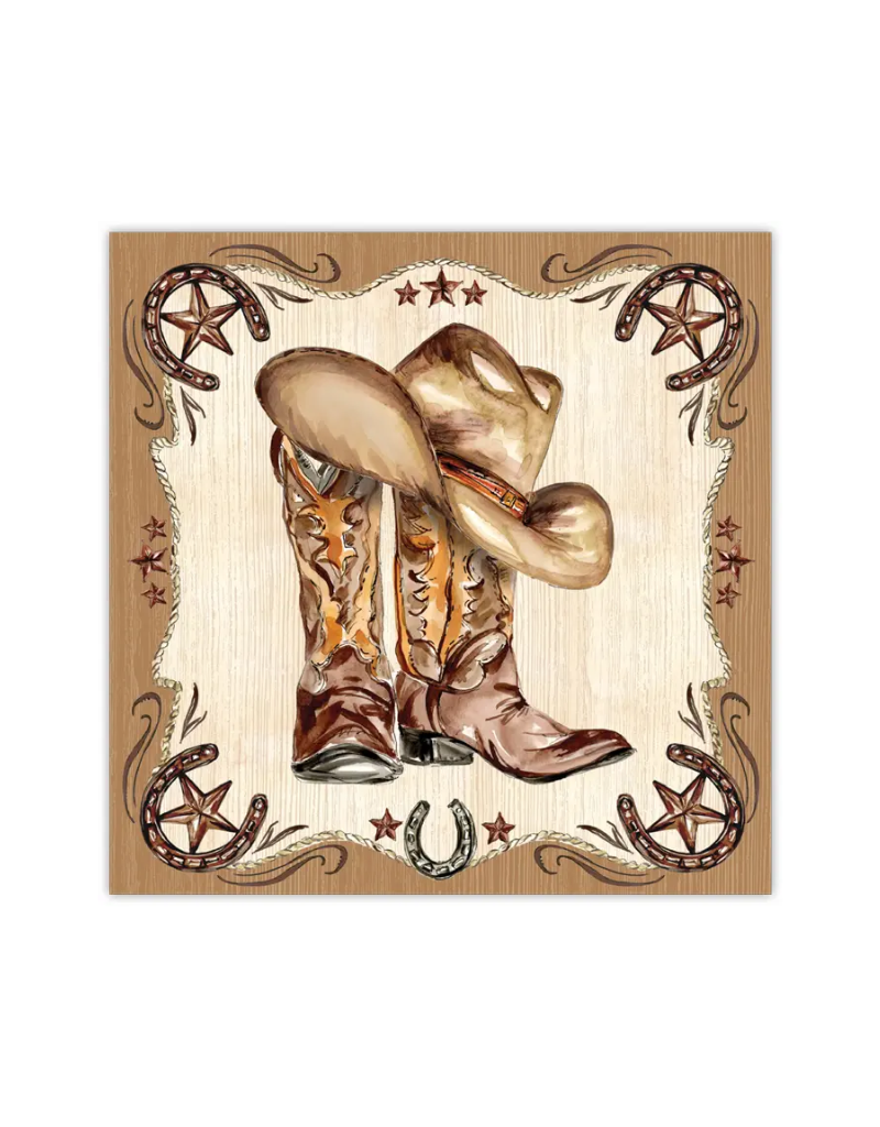 Rosanne Beck Collections SALE Square Western Boots and Hat Placemat