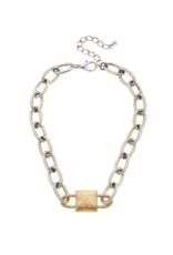 Canvas Emmy Padlock Necklace