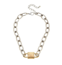 Canvas Emmy Padlock Necklace