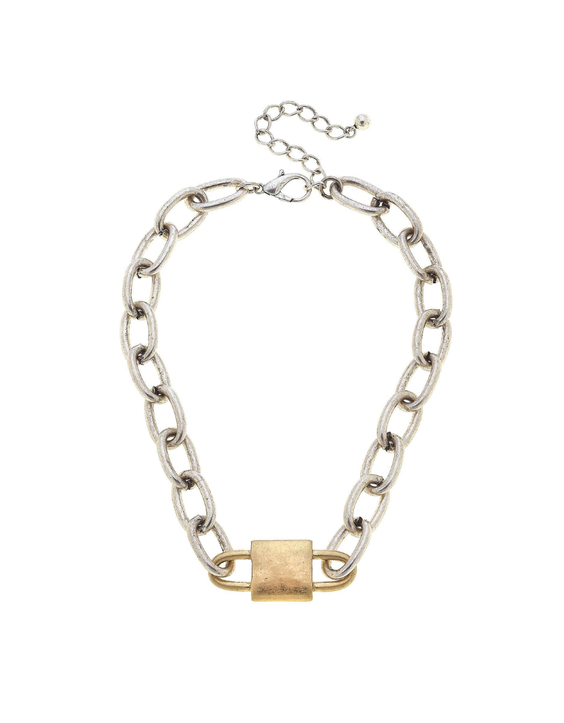 Canvas Emmy Padlock Necklace