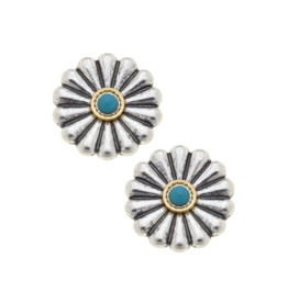 Canvas Monica Concho Stud Earrings