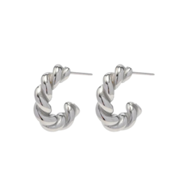 HJaneJewels Silver Twist Hoops