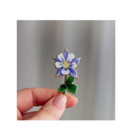 The Gray Muse Columbine Flower Enamel Pin