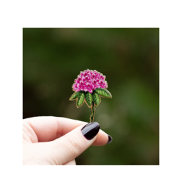 The Gray Muse Coast Rhododendron Floral Enamel Pin
