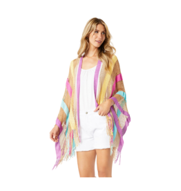 Coco + Carmen Sunny Open Ruana with Fringe