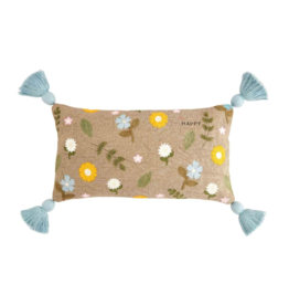 Mudpie Happy Lumbar Pillow