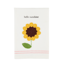 Mudpie Sunshine Flower Crochet Towel