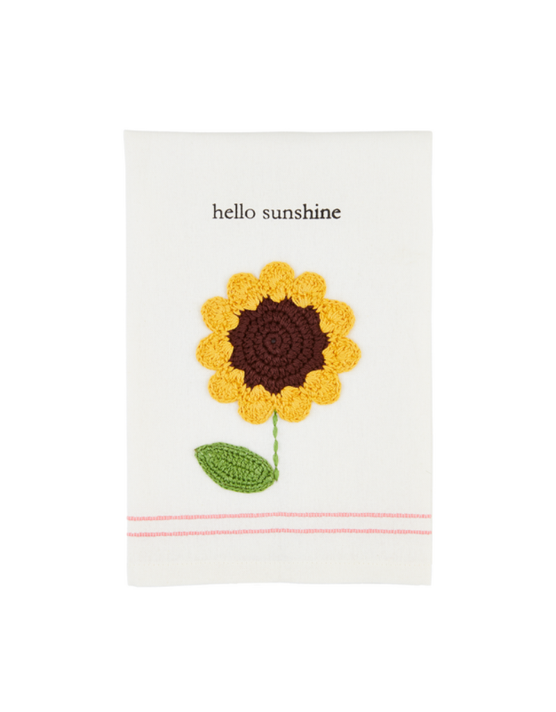 Mudpie Sunshine Flower Crochet Towel