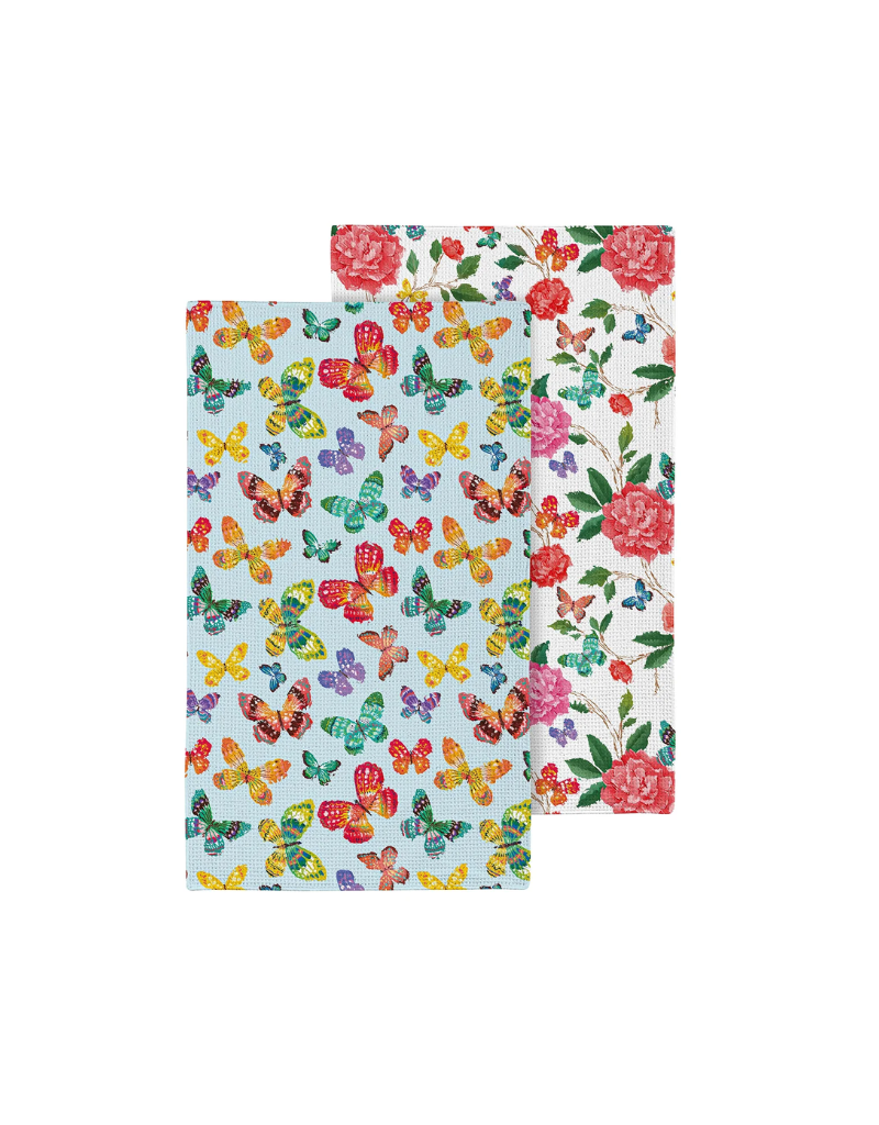 Evergreen Butterfly Toile Towel