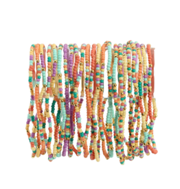 Splendid Iris Seed Bead Bracelet Lilac/Blue/Coral