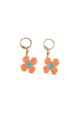 Ink + Alloy Blossom 4 Petal Coral Earrings